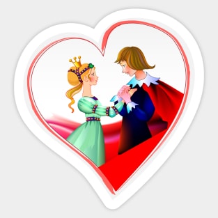 Prince and princess in heart Sticker